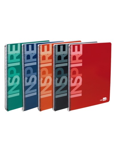 Cuaderno espiral liderpapel folio inspire tapa dura 80h 60 gr horizontal con margen colores surtidos