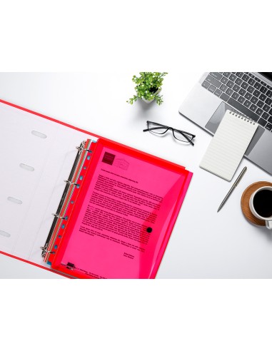 Carpeta liderpapel dossier broche 36669 polipropileno din a4 pack de 5 colsurtidos transparente multitaladro
