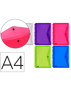 Carpeta liderpapel dossier broche 36669 polipropileno din a4 pack de 5 colsurtidos transparente multitaladro