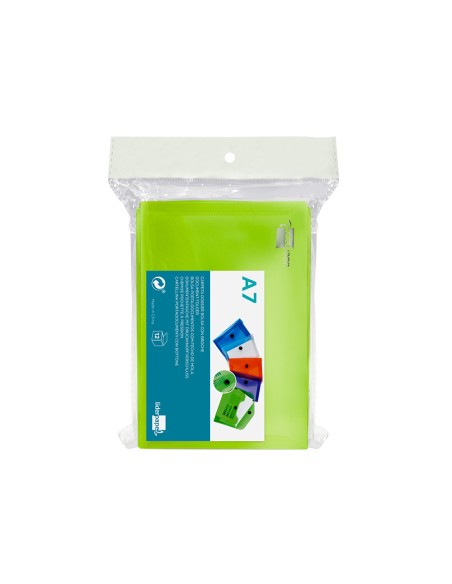 Carpeta liderpapel dossier broche 44223 polipropileno din a7 verde translucido