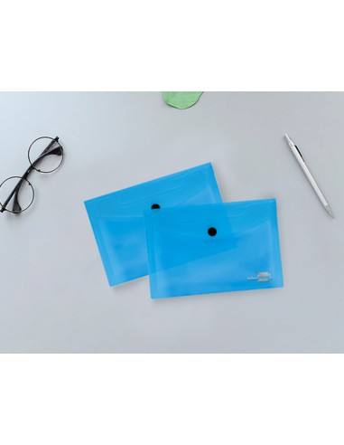 Carpeta liderpapel dossier broche 44222 polipropileno din a7 azul translucido