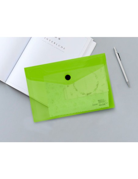 Carpeta liderpapel dossier broche 44233 polipropileno din a6 verde translucido