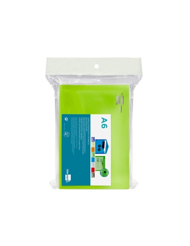 Carpeta liderpapel dossier broche 44233 polipropileno din a6 verde translucido