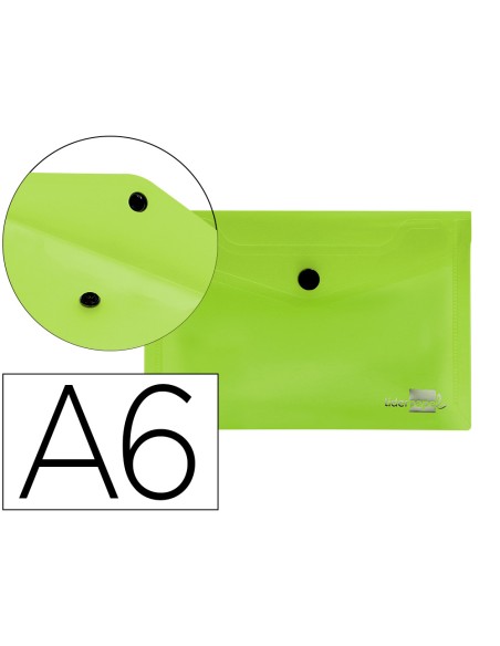 Carpeta liderpapel dossier broche 44233 polipropileno din a6 verde translucido