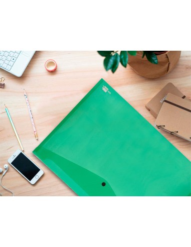 Carpeta liderpapel dossier broche 44243 polipropileno din a3 verde translucido