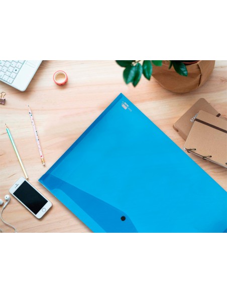 Carpeta liderpapel dossier broche 44242 polipropileno din a3 azul translucido