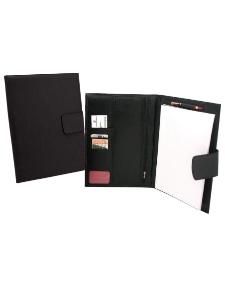 Carpeta portafolios q connect artesania polipiel con solapa 346x250x25 mm fabricada en ubrique