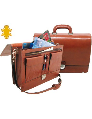 Cartera portafolios q connect artesania de piel con broche 403x300x105 mm fabricada en ubrique