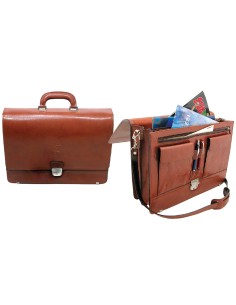 Cartera portafolios q connect artesania de piel con broche 403x300x105 mm fabricada en ubrique