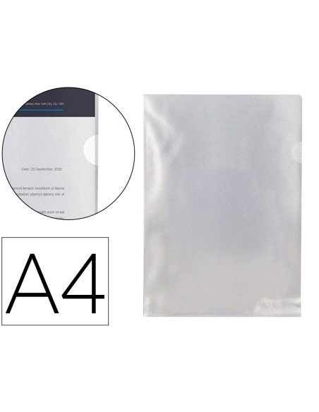 Carpeta dossier unero plastico q connect din a4 120 micras transparente bolsa de 10 unidades