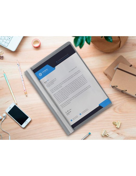 Carpeta dossier fastener plastico q connect din a4 gris