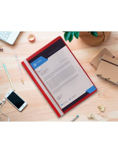 Carpeta dossier fastener plastico q connect din a4 roja