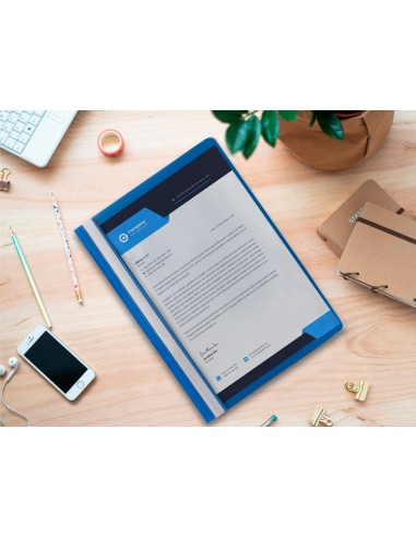 Carpeta dossier fastener plastico q connect din a4 azul