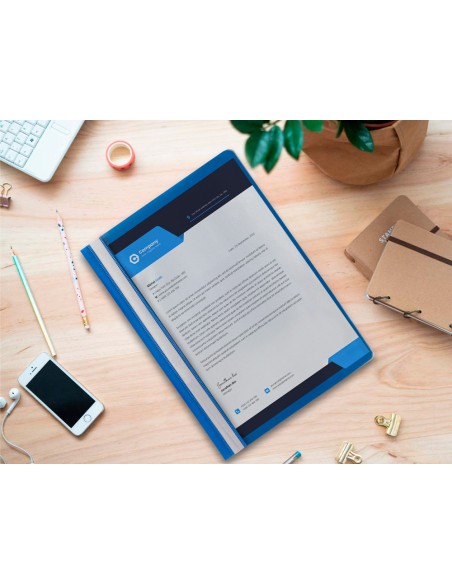 Carpeta dossier fastener plastico q connect din a4 azul