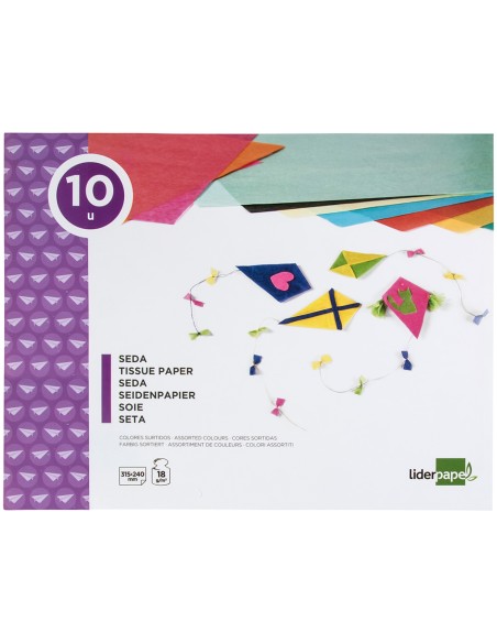 Bloc trabajos manuales liderpapel seda 240x315mm 10 hojas colores surtidos Bloc trabajos manuales liderpapel seda 240x315mm 10 hojas colores surtidos