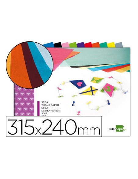 Bloc trabajos manuales liderpapel seda 240x315mm 10 hojas colores surtidos Bloc trabajos manuales liderpapel seda 240x315mm 10 hojas colores surtidos