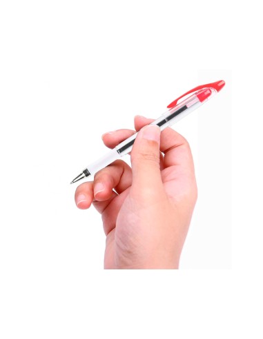 Boligrafo q connect delta rojo sujecion de caucho con capuchon