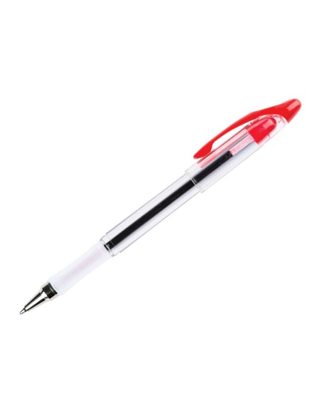 Boligrafo q connect delta rojo sujecion de caucho con capuchon