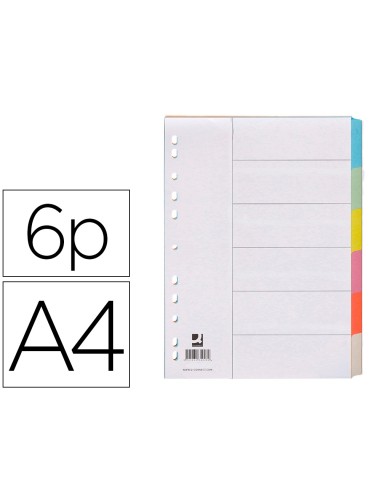 Separador q connect cartulina juego de 6 separadores din a4 multitaladro