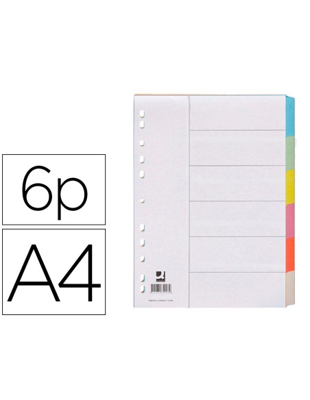 Separador q connect cartulina juego de 6 separadores din a4 multitaladro