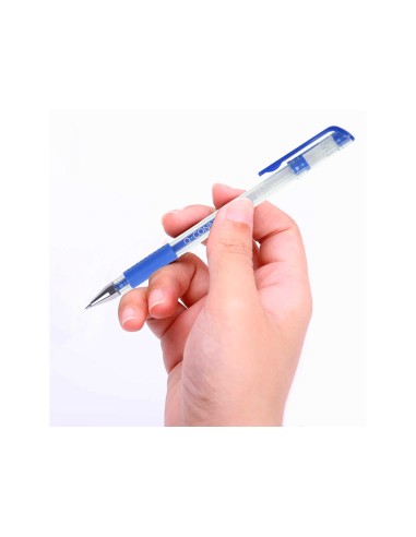 Boligrafo q connect tinta gel azul 07 mm sujecion de caucho