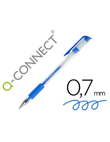 Boligrafo q connect tinta gel azul 07 mm sujecion de caucho