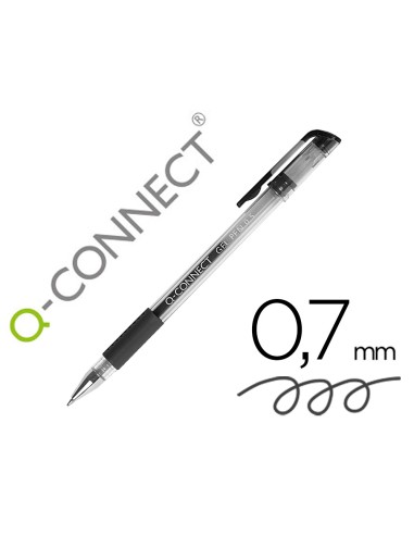 Boligrafo q connect tinta gel negro 07 mm sujecion de caucho