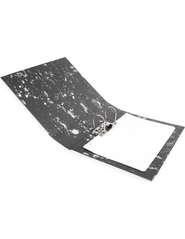 Archivador de palanca liderpapel carton forrado din a4 jaspeado negro sin caja con rado