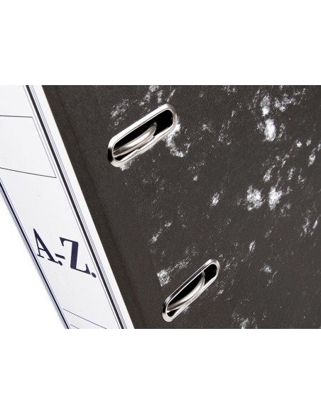 Archivador de palanca liderpapel carton forrado din a4 jaspeado negro sin caja con rado