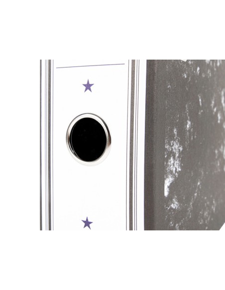 Archivador de palanca liderpapel carton forrado din a4 jaspeado negro sin caja con rado