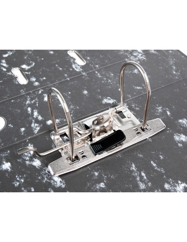 Archivador de palanca liderpapel carton forrado din a4 jaspeado negro sin caja con rado