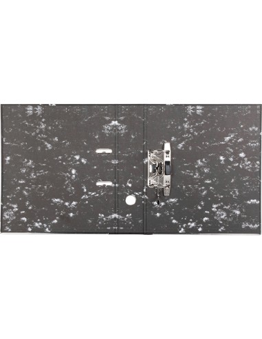 Archivador de palanca liderpapel carton forrado din a4 jaspeado negro sin caja con rado