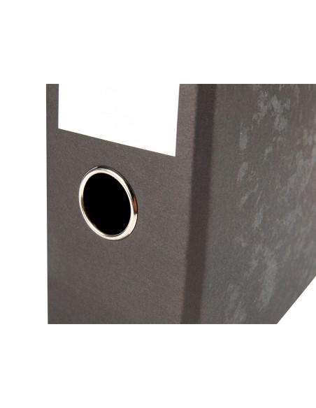 Archivador de palanca liderpapel folio carton forrado sin rado lomo 80mm negro compresor metalico