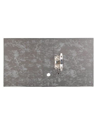 Archivador de palanca liderpapel folio carton forrado sin rado lomo 80mm negro compresor metalico