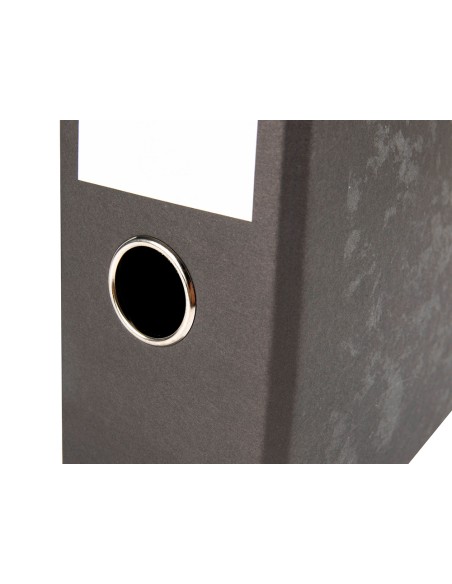 Archivador de palanca liderpapel a4 carton forrado sin rado lomo 80mm negro compresor metalico