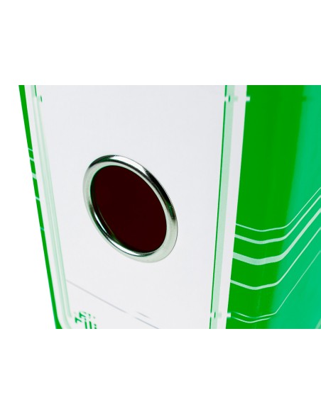 Archivador de palanca liderpapel a4 filing system forrado sin rado lomo 80mm verde con caja y compresor metalico