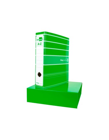 Archivador de palanca liderpapel a4 filing system forrado sin rado lomo 80mm verde con caja y compresor metalico