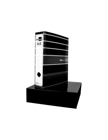 Archivador de palanca liderpapel a4 filing system forrado sin rado lomo 80mm negro con caja y compresor metalico
