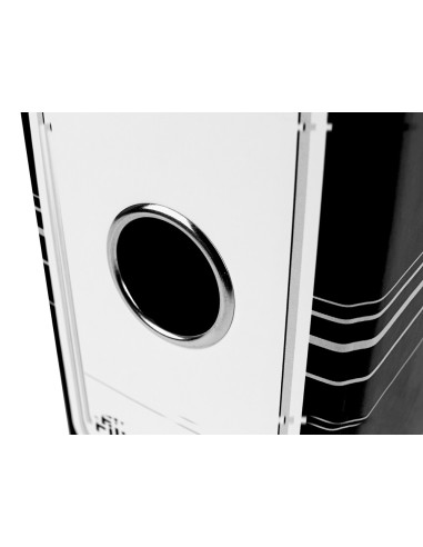 Archivador de palanca liderpapel a4 filing system forrado sin rado lomo 80mm negro con caja y compresor metalico