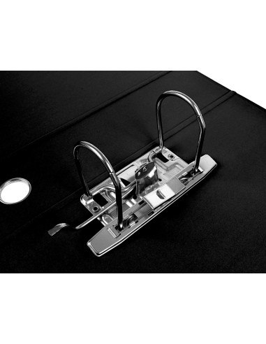 Archivador de palanca liderpapel a4 filing system forrado sin rado lomo 80mm negro con caja y compresor metalico