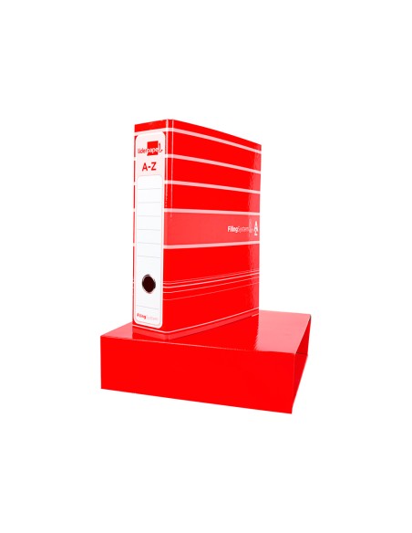Archivador de palanca liderpapel a4 filing system forrado sin rado lomo 80mm rojocon caja y compresor metalico