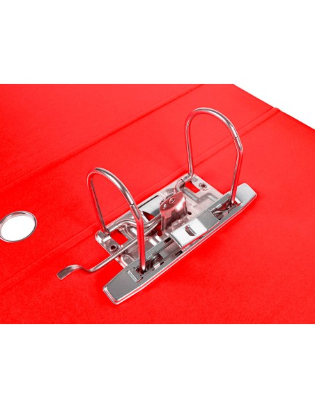 Archivador de palanca liderpapel a4 filing system forrado sin rado lomo 80mm rojocon caja y compresor metalico