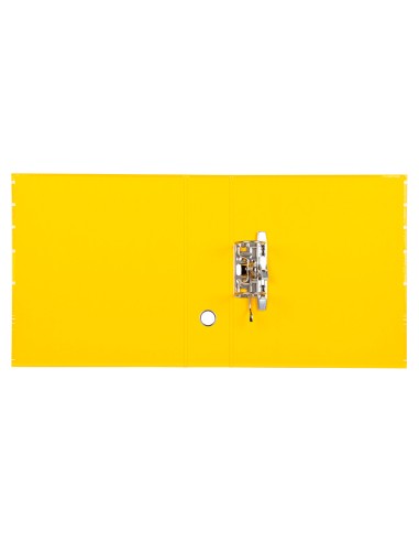 Archivador de palanca liderpapel a4 filing system forrado sin rado lomo 80mm amarillo con caja y compresor metal