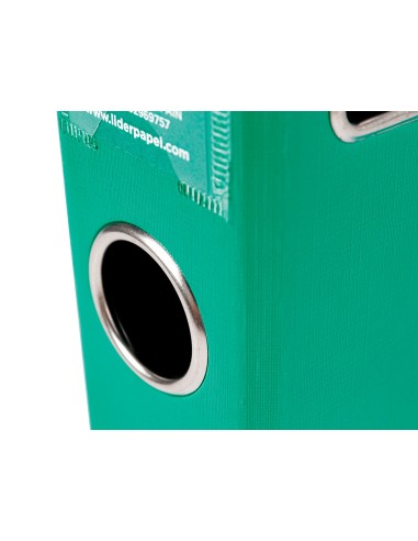 Archivador de palanca liderpapel a4 documenta forrado pvc con rado lomo 52mm verde compresor metalico