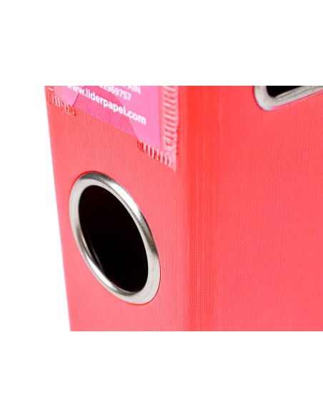Archivador de palanca liderpapel a4 documenta forrado pvc con rado lomo 52mm rojo compresor metalico