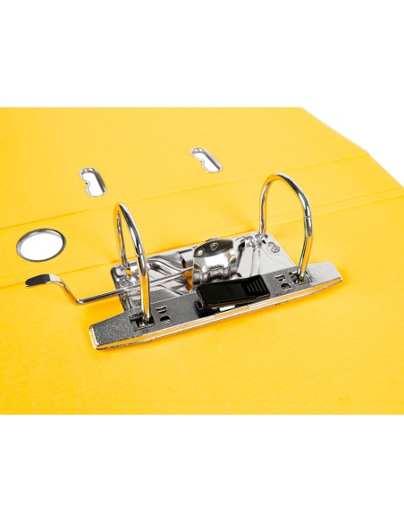 Archivador de palanca liderpapel a4 documenta forrado pvc con rado lomo 52mm amarillo compresor metalico