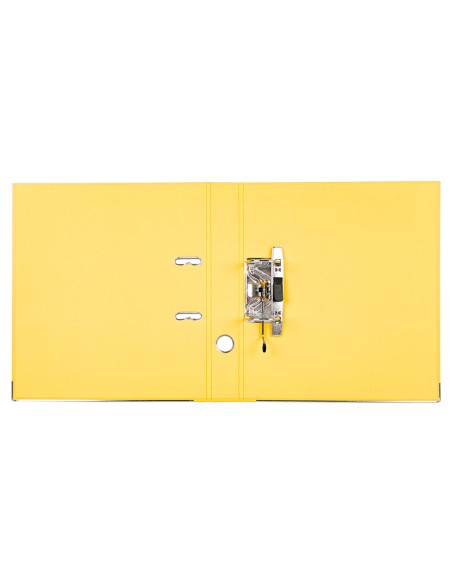 Archivador de palanca liderpapel a4 documenta forrado pvc con rado lomo 52mm amarillo compresor metalico