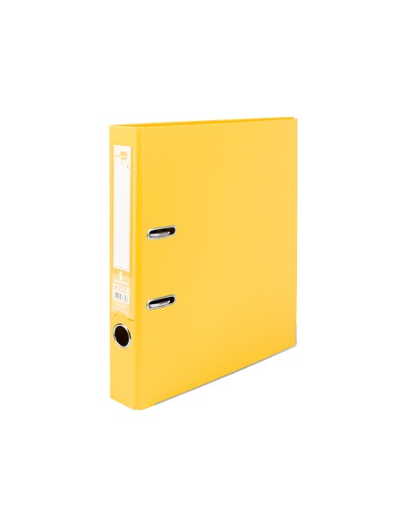 Archivador de palanca liderpapel a4 documenta forrado pvc con rado lomo 52mm amarillo compresor metalico