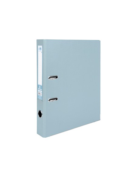 Archivador de palanca liderpapel a4 documenta forrado pvc con rado lomo 52mm gris compresor metalico