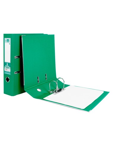 Archivador de palanca liderpapel a4 documenta forrado pvc con rado lomo 75mm verde compresor metalico